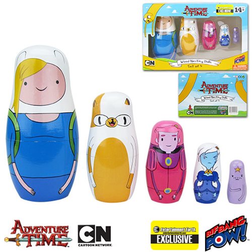 Adventure Time Fionna and Cake Nesting Dolls Set of 5 - Entertainment Earth Exclusive